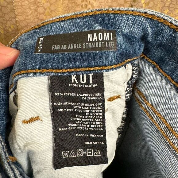 Kut From The Kloth Naomi High Rise Fab Ab Ankle Straight Jeans Size 0 - Picture 6 of 8